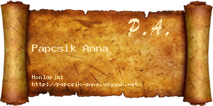 Papcsik Anna névjegykártya